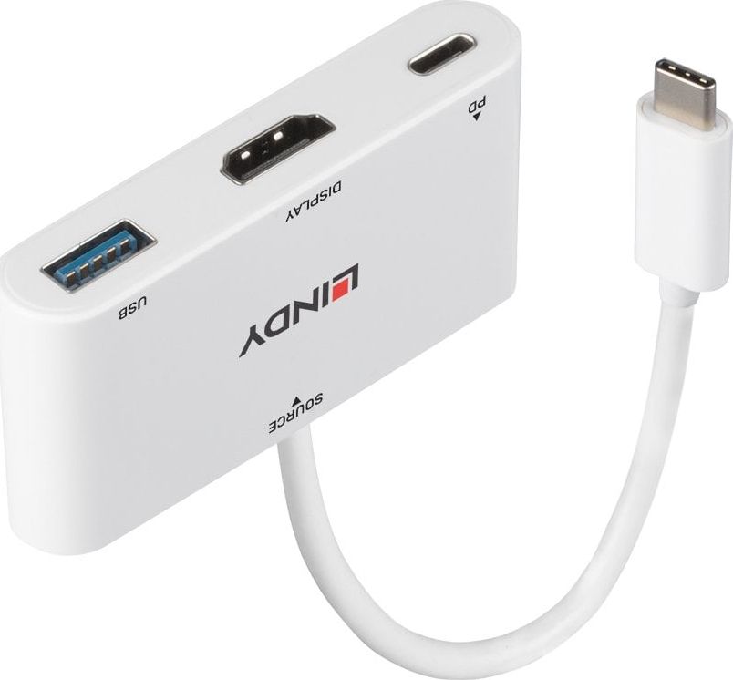 Stacion dokimi Lindy USB C 43340, HDMI, USB 3.0, gri