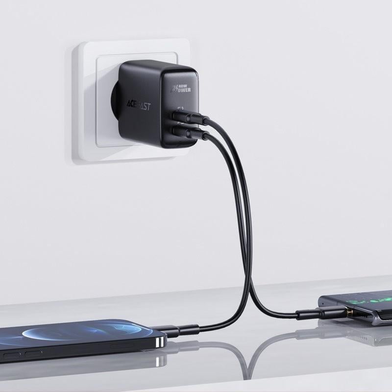 Karikues muri AceFast A9, 40W, 2x USB C PD 3.0, i zi