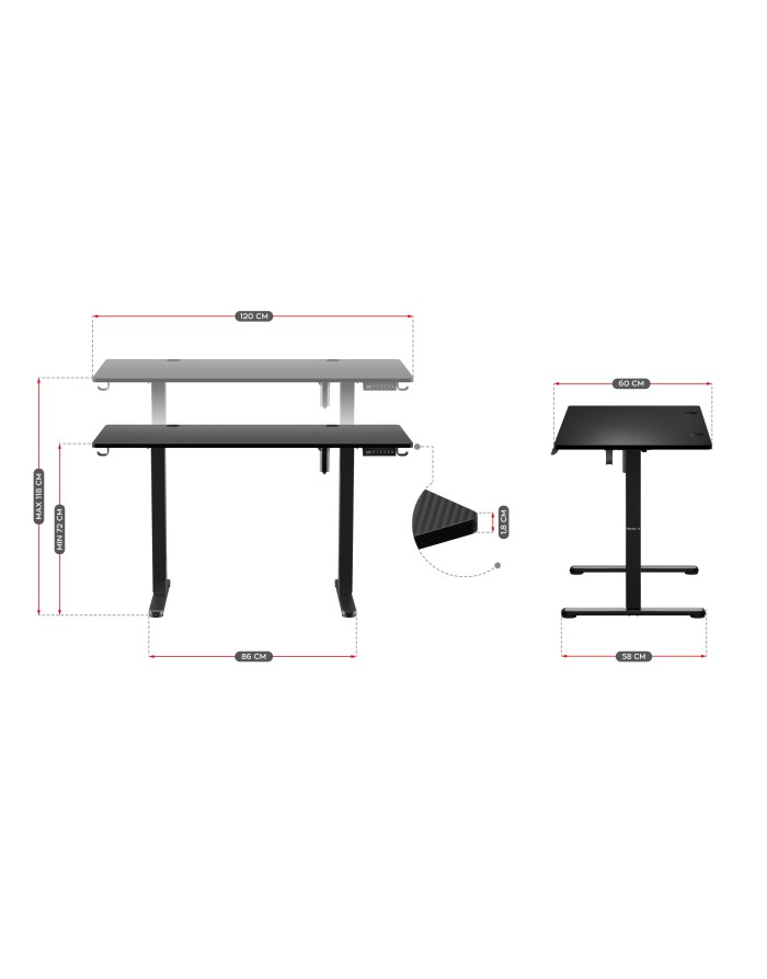 Tavolinë gaming Huzaro HZ-HERO 8.2