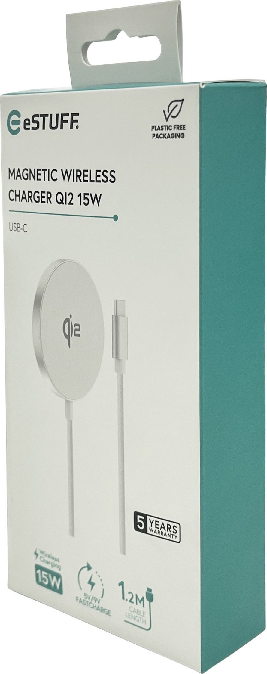 Магнетски полнач без кабел ESTUFF ES638300, 15W, за iPhone MagSafe и QI
