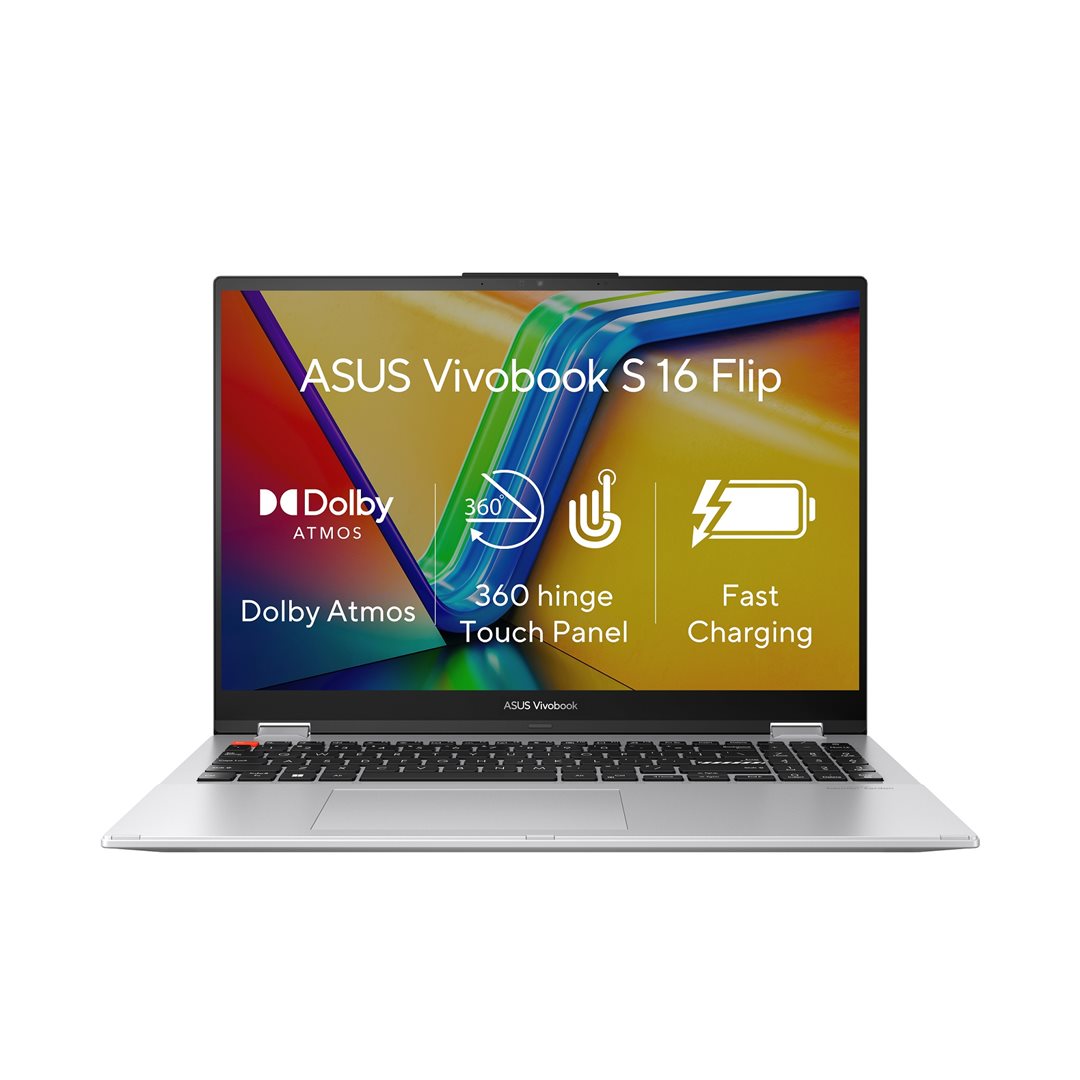 Laptop ASUS Vivobook S 16 Flip, 16" WUXGA, AMD Ryzen 5 7530U, 8GB RAM, 512GB SSD, AMD Radeon Vega 7 Graphics, i hirtë