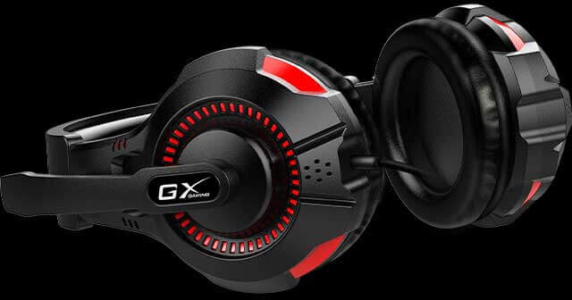 Kufje Genius GX Gaming HS-G600V, të zeza / kuqe