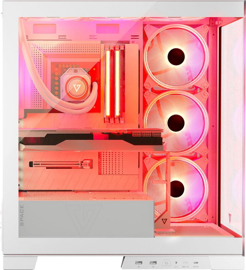 Kasë Modecom Volcano Space Apex ARGB, e bardhë, Midi Tower