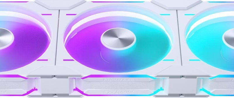 Вентилатори за компјутер Phanteks D30 140mm, D RGB Reverse, сет 3 парчиња, бели