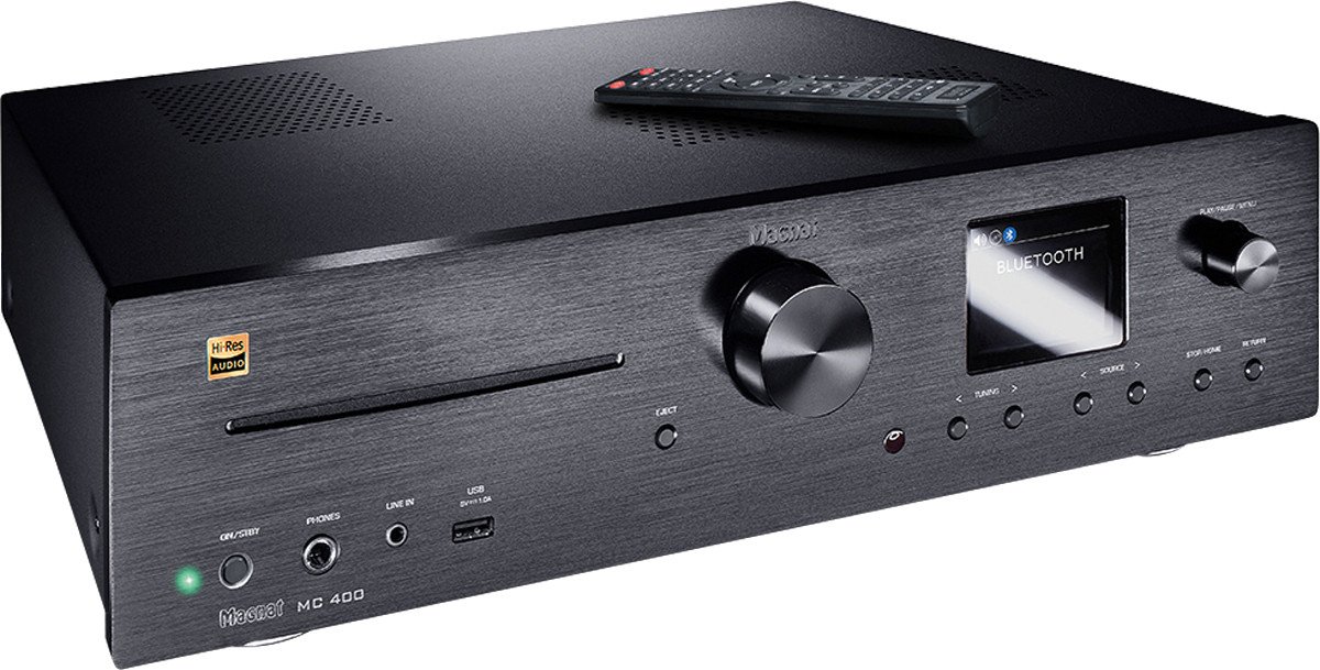 Receiver Hi-Fi Magnat MC 400, CD dhe streaming, radio DAB FM, argjendtë