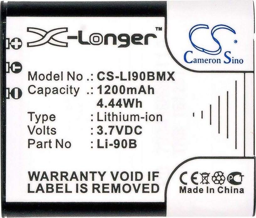 Bateri për kamera Cameron Sino CS-LI90BMX, 1200mAh, Li-ion, për Olympus Li-90B Li-92B