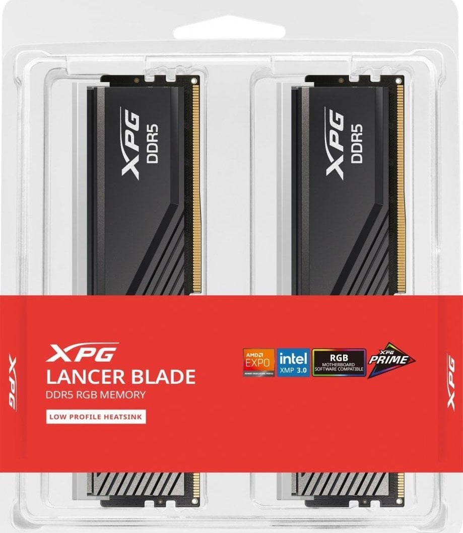 меморија  ADATA XPG Lancer Blade RGB, DDR5, 32 GB, 6000 MHz, CL48, AX5U6000C4816G-DTLABRBK