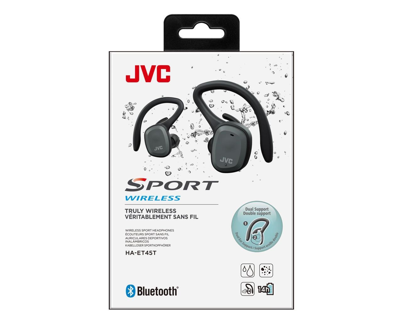 Dëgjuese JVC HA-ET45T-B, Wireless, të zeza