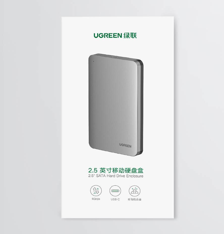 Kuti eksternale Ugreen CM300, 2.5" SATA, USB-C 3.2 Gen 2, gri