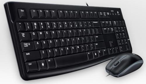 Set tastierë dhe mi Logitech Desktop MK120, me kabllo USB, rezistent ndaj derdhjeve, i zi