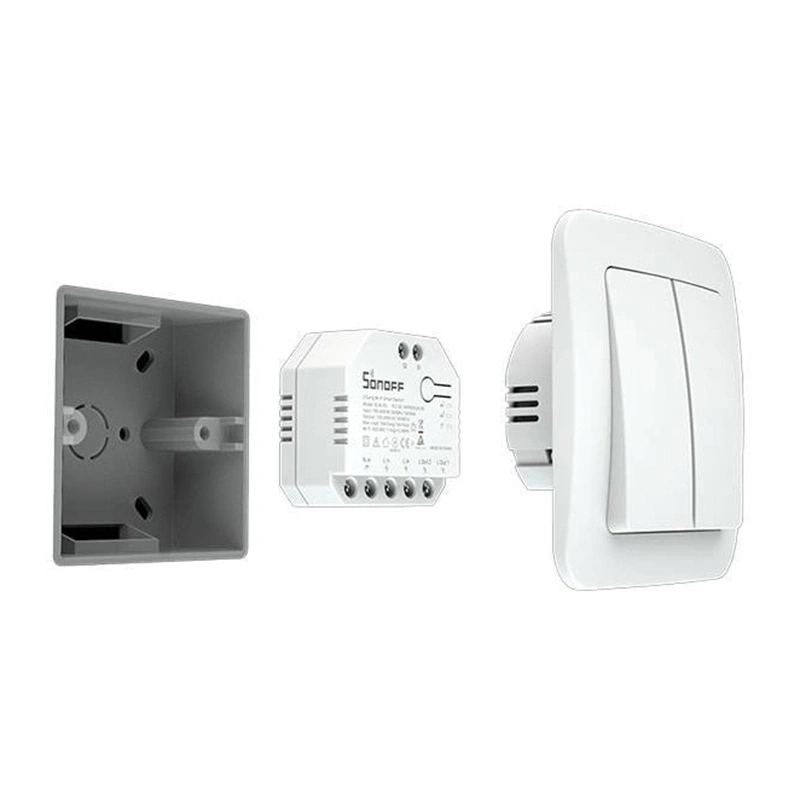 Ndërprerës inteligjent WiFi Sonoff Dual R3, 2 kanale, kontroll përmes aplikacionit, i bardhë