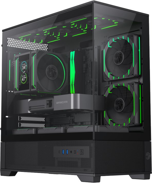 Куќиште за компјутер GameMax Vista 2 MB, Mini Tower, Mini ATX Mini ITX, црно
