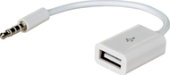 Përshtatës Akyga (AK-AD-24), USB - Jack 3.5 mm i bardhë