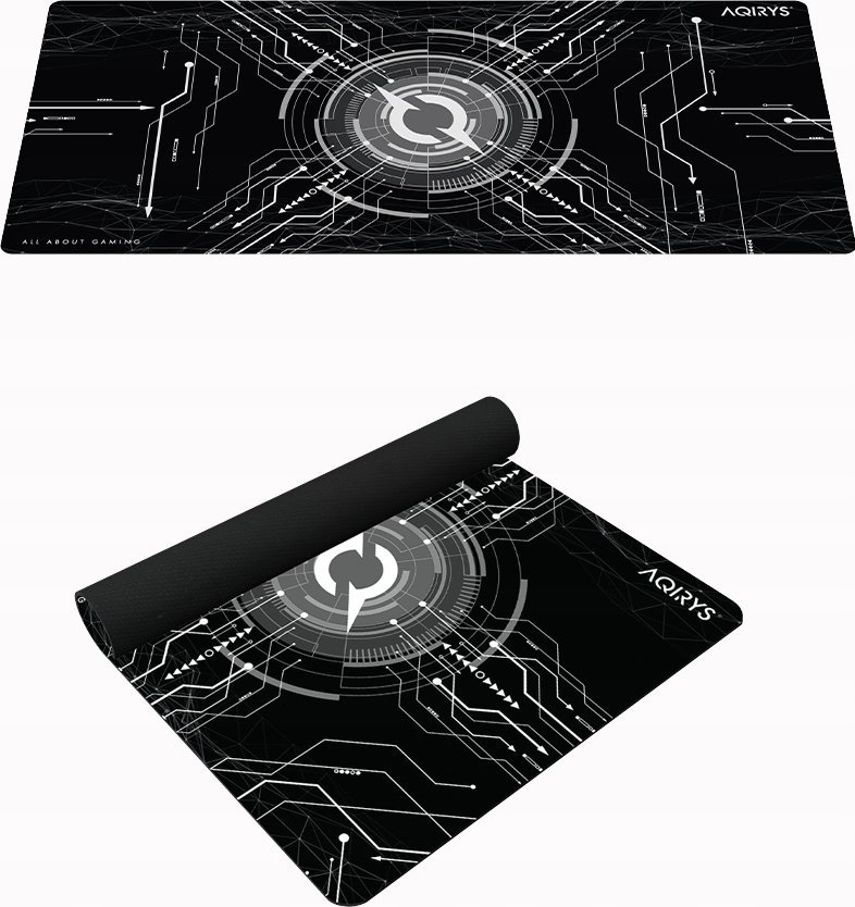 Mousepad gaming AQIRYS GRUIS 3XL, mikrofibër, bazë gome kundër rrëshqitjes, i zi