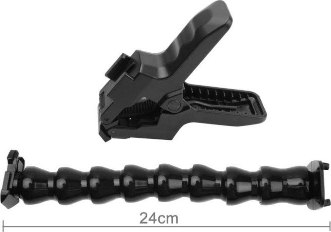 Tripod me kapëse Puluz, për kamera sportive, plastikë, i zi