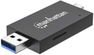 Lexues kartelash Manhattan USB A USB C, 5 Gbps, për SD dhe microSD, i zi