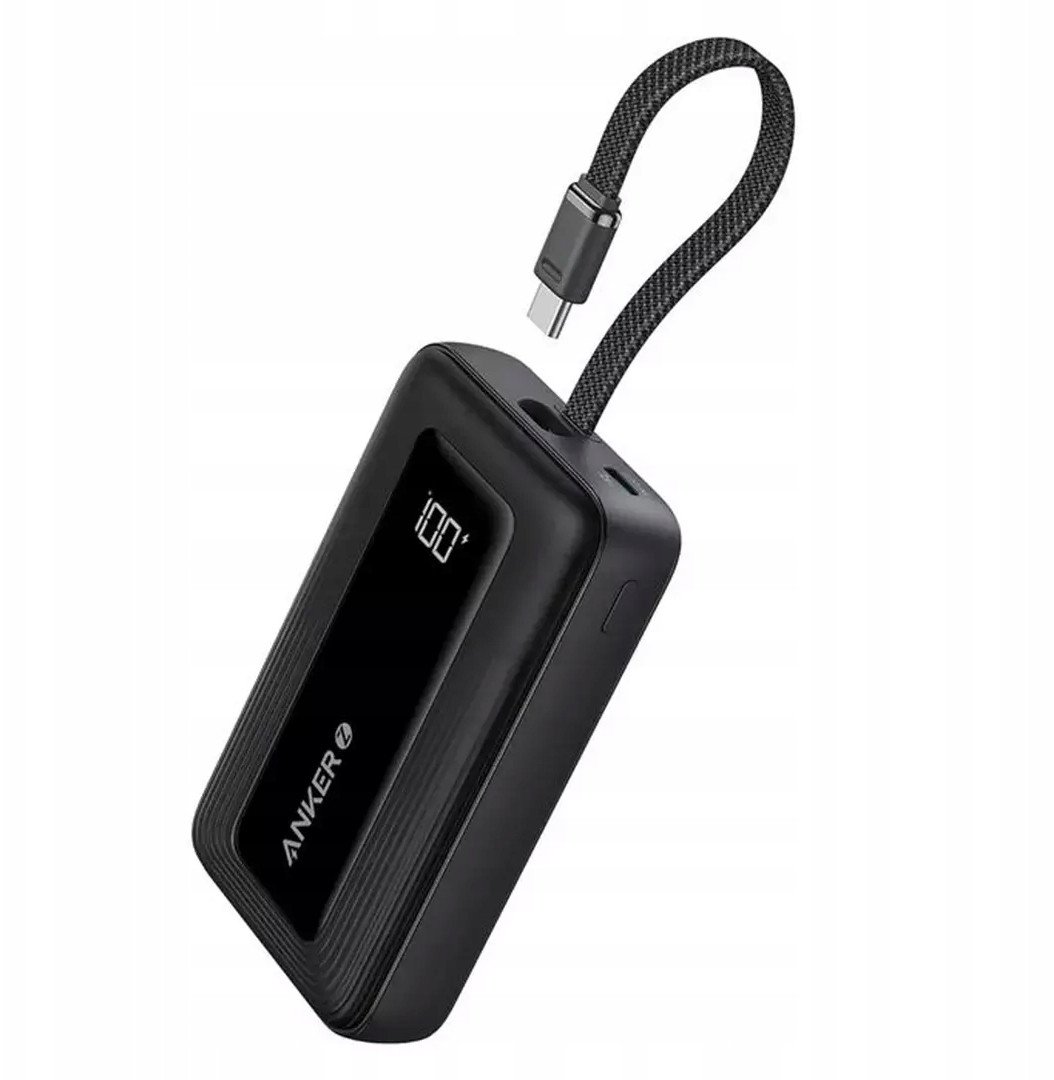 Karikues portativ Anker Zolo, 20.000mAh, 30W, kabllo USB C e integruar, i zi