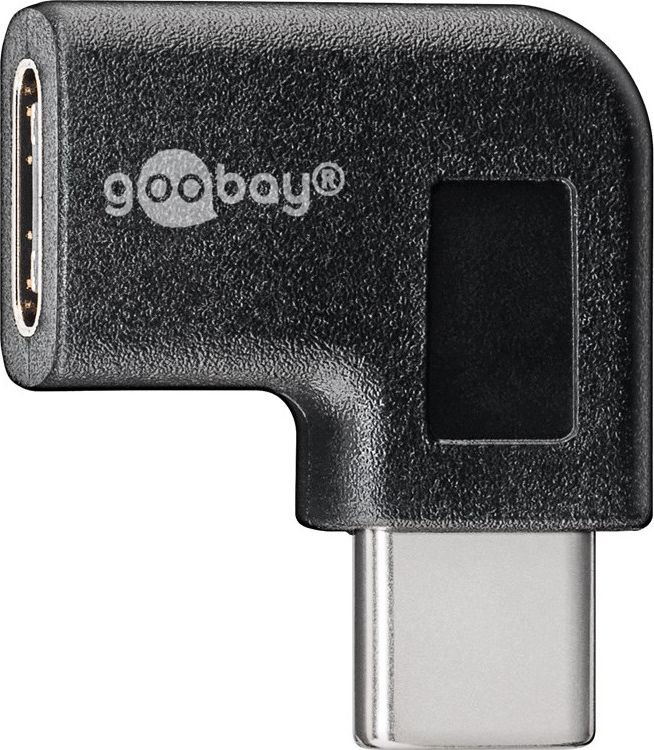 Adapter USB C Pro 90°, USB C mashkull në USB C femër, i zi