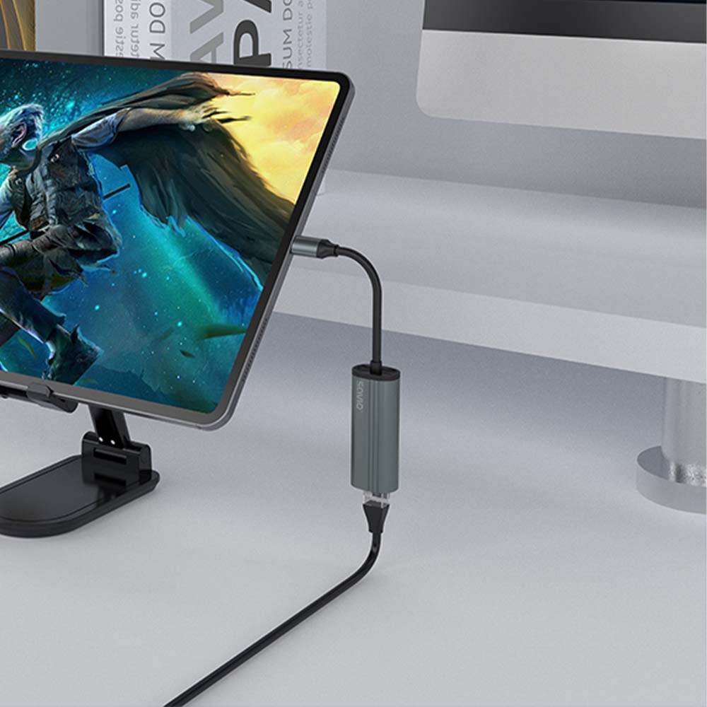 Përshtatës SAVIO USB-C 3.1 Gen.1 (M), 1000 Mbps, AK-56, i hirtë