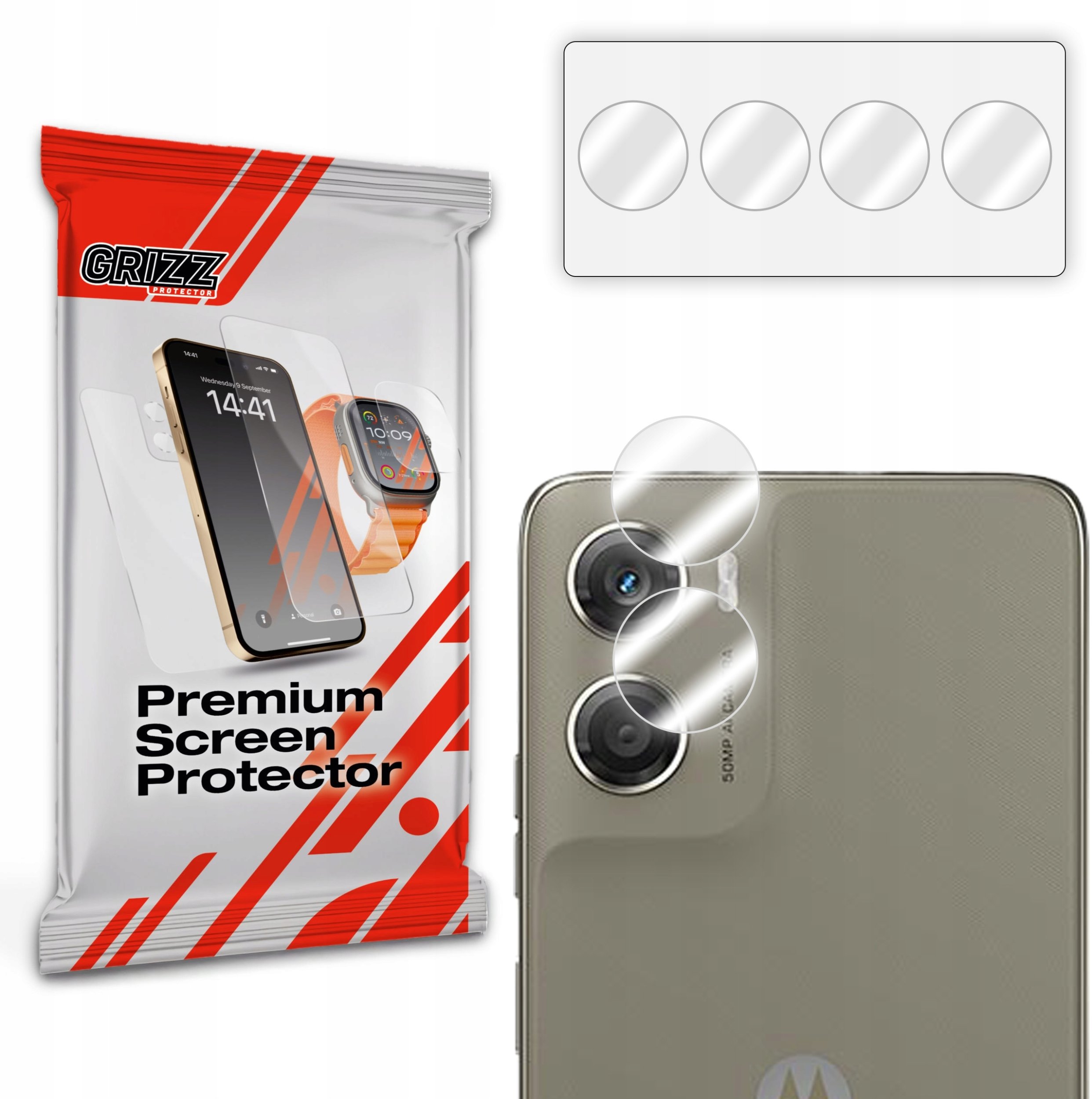 Mbrojtës kamerë GrizzGlass HybridGlass për Motorola Moto G06 Power, set 2 copë, transparent