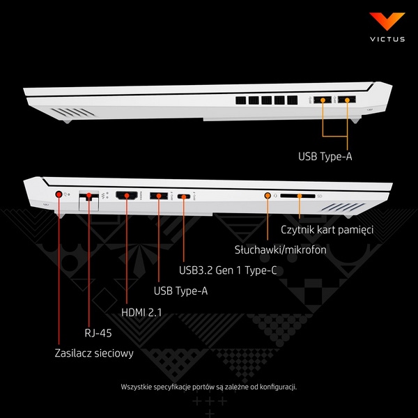 Laptop HP 16-e0304nw, 16.1", 16 GB RAM, 512 GB SSD, AMD Ryzen™ 5, NVIDIA GeForce RTX 3050, i zi