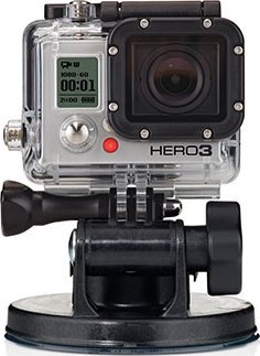 Mbajtëse vakumi për kamera aksion GoPro Suction Cup V3, universale, e zezë