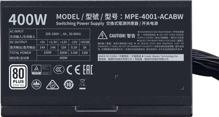 Burim energjie Cooler Master MWE V2 MPE-4001-ACABW-EU ATX, 400W