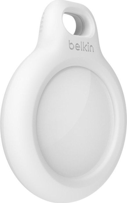 Mbajtëse Belkin Secure AirTag me unazë çelësash, Twist and Lock, e bardhë