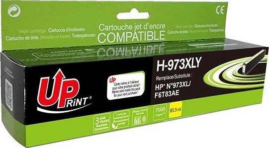 Kartutshë boje UPrint H-973XLY, 86ml, e verdhë, kompatibile për HP PageWide Pro 452 477