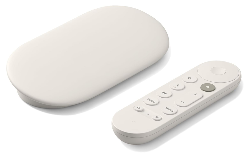 Adapter streaming Google TV, 4K, telekomandë me zë, porcelan