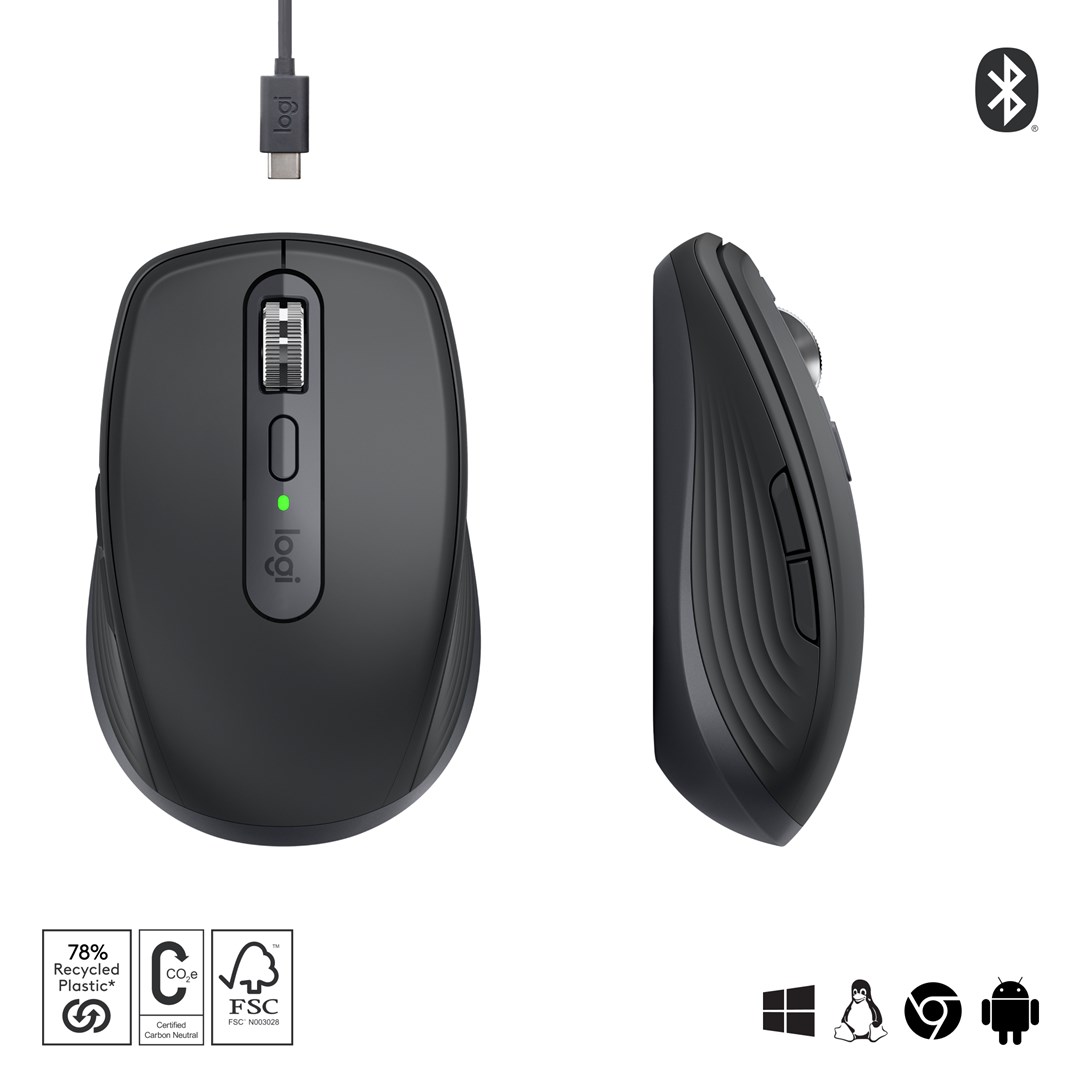 [OUTLET] Maus Logitech MX Anywhere 3S, RF Wireless + Bluetooth, i hirtë