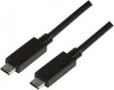 Kabllo USB LogiLink CU0129, USB C në USB C, 1 m, e zezë