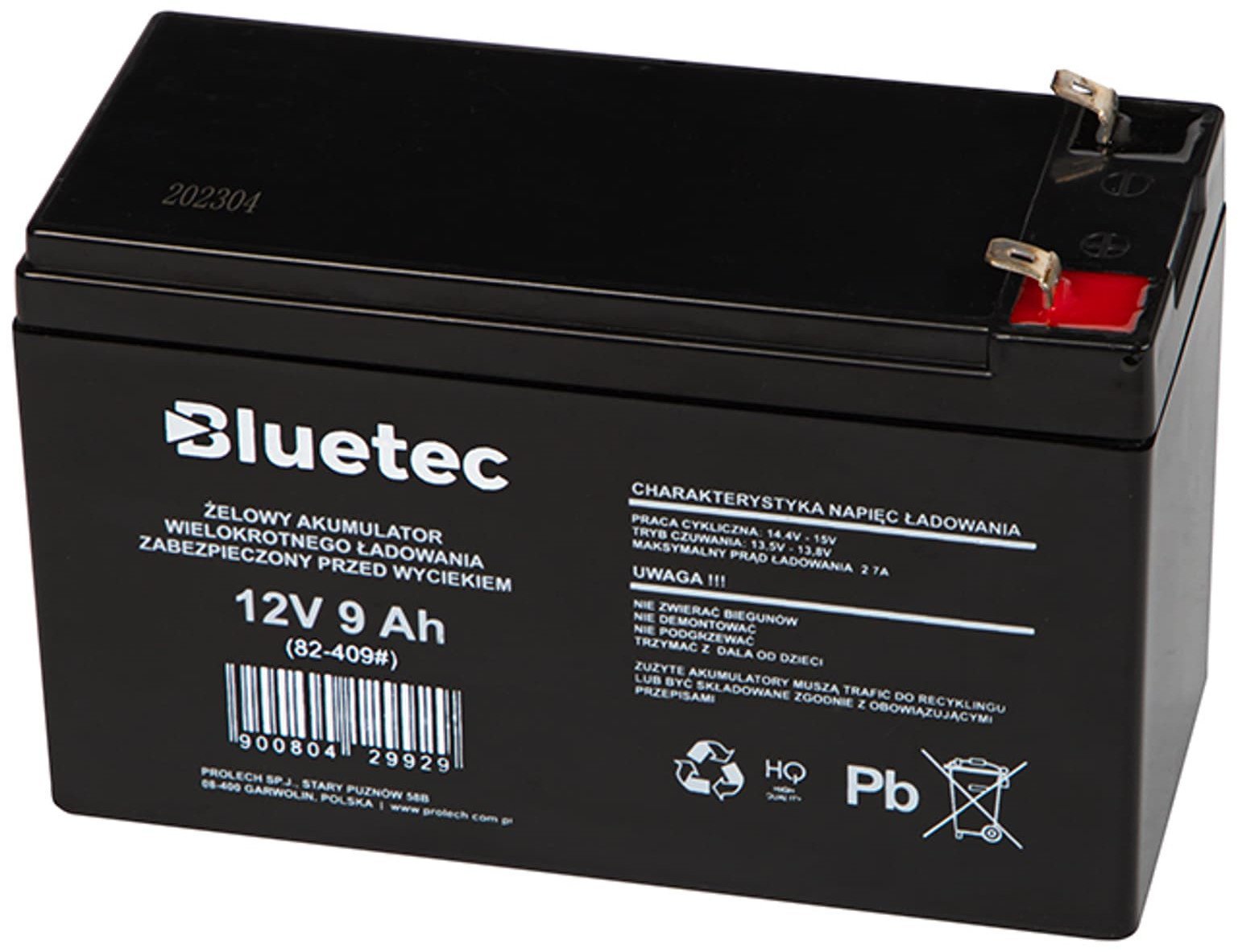 Bateri xhel Bluetec 12V 9Ah, maintenance free, e zezë