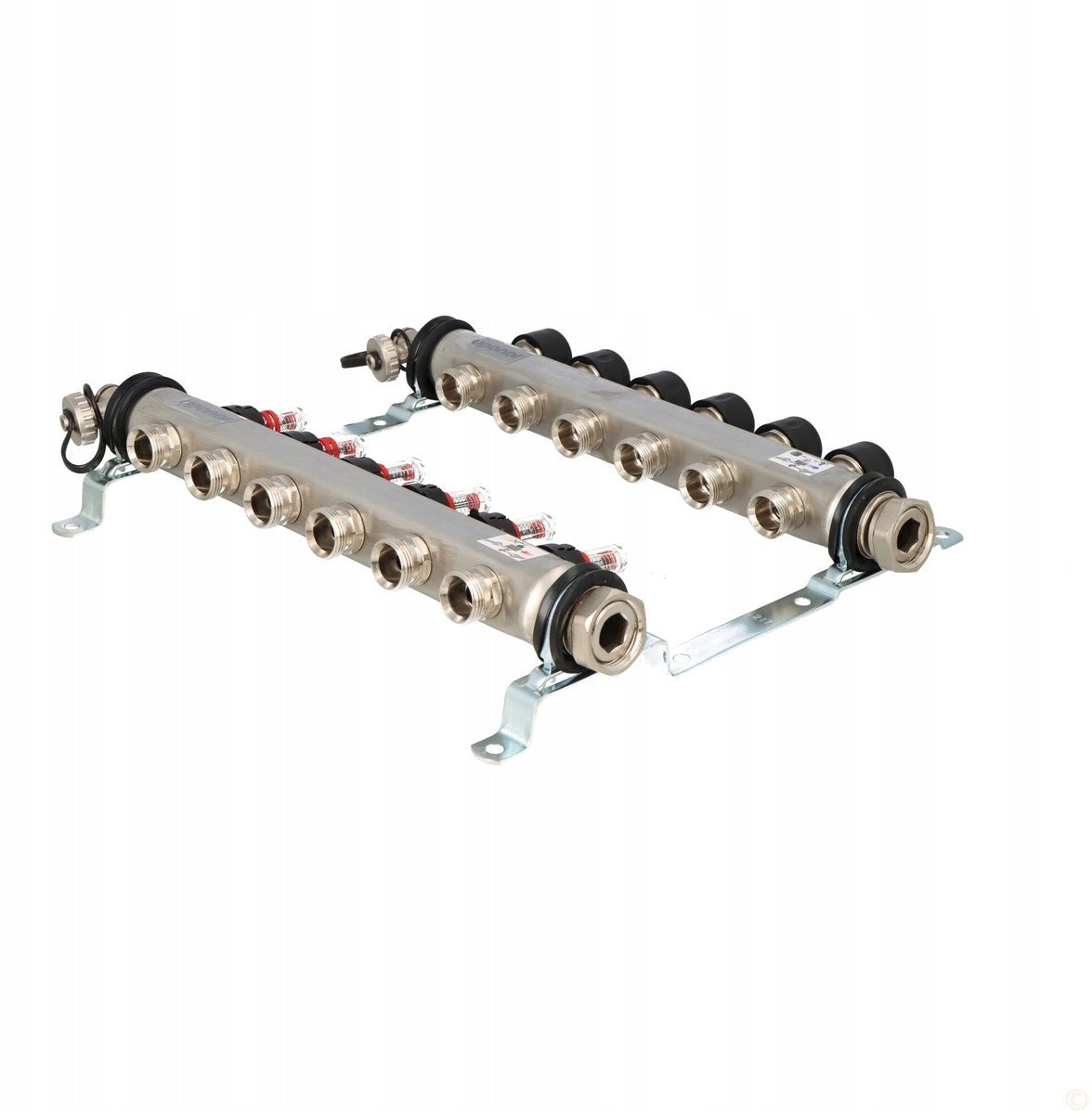 Manifold ngrohje nën dysheme Uponor Vario S, me matës rrjedhjeje FM, 6 qarqe, çelik inox
