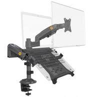 Mbajtës profesional tavoline për monitor dhe laptop, 17" 27", deri 9 kg, i zi