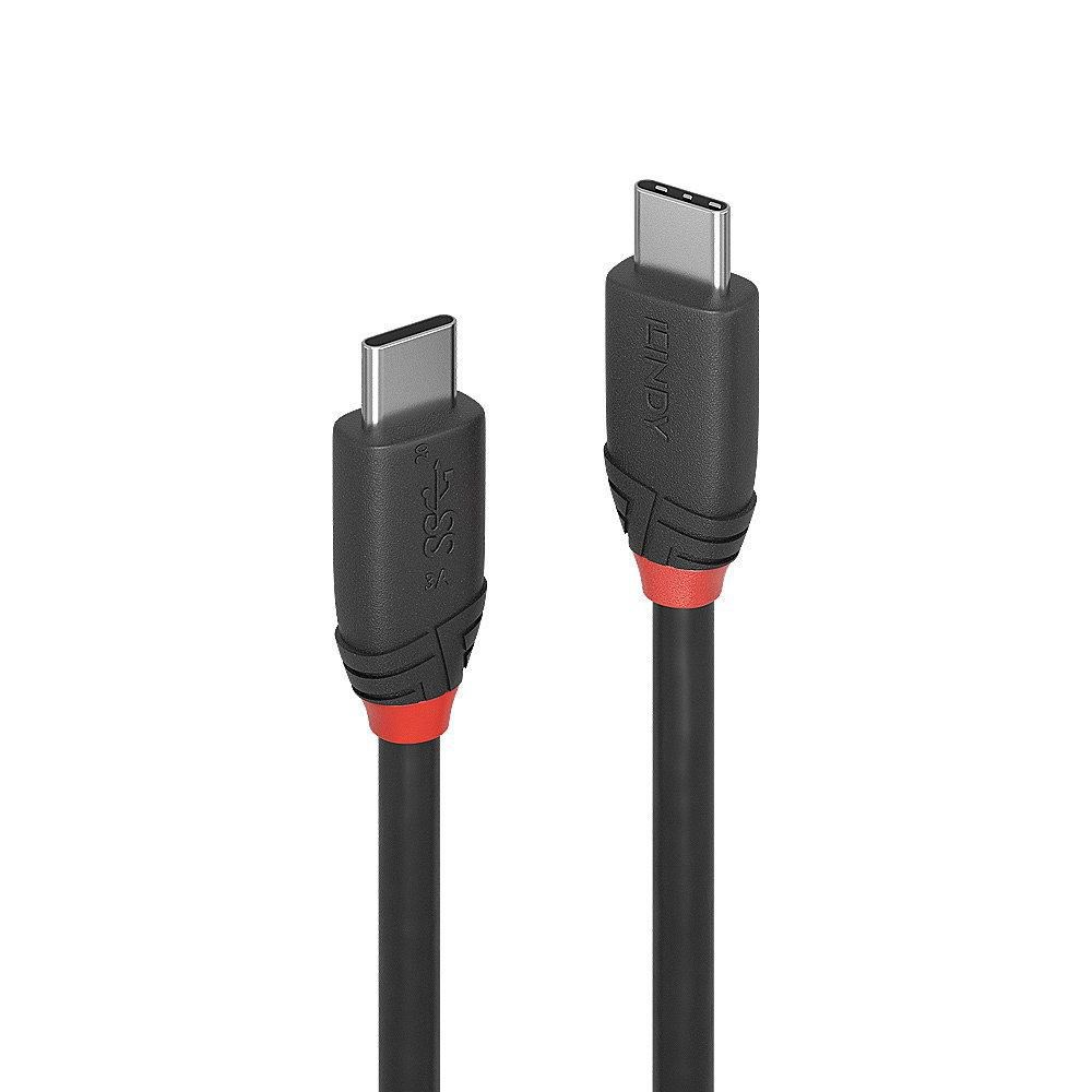 Kabllo USB-C LINDY Black Line, 1m, e zezë