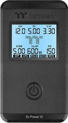Tester për burim energjie Thermaltake Dr.Power III, i zi