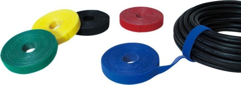 Лента за поврзување за кабли Techly W ISWT-ROLL-2010BKTY, 20 mm, 10 m, црна