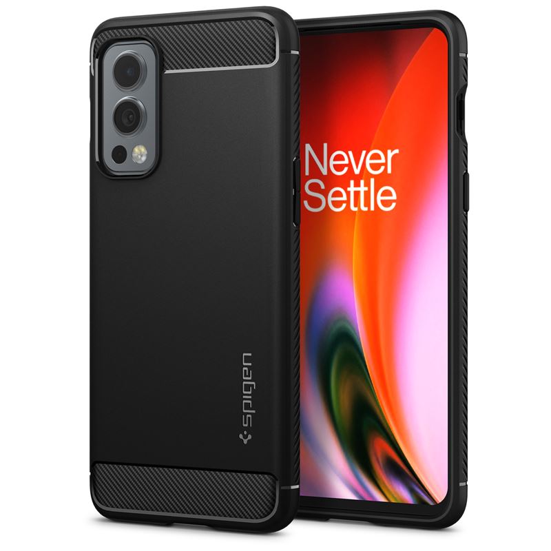Mbrojtëse për celular OnePlus Nord 2 5G Spigen Rugged Armor, e zezë