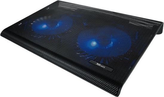 Qëndrim ftohës për laptop Trust Azul 20104, 2 ventilatorë, ndriçim LED, i zi