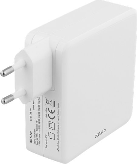 Karikues USB C DELTACO 87W, Fast Charge, i bardhë