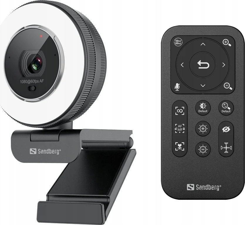 Kamerë web Sandberg Streamer USB Webcam Pro Elite, Full HD, unazë drite, e zezë