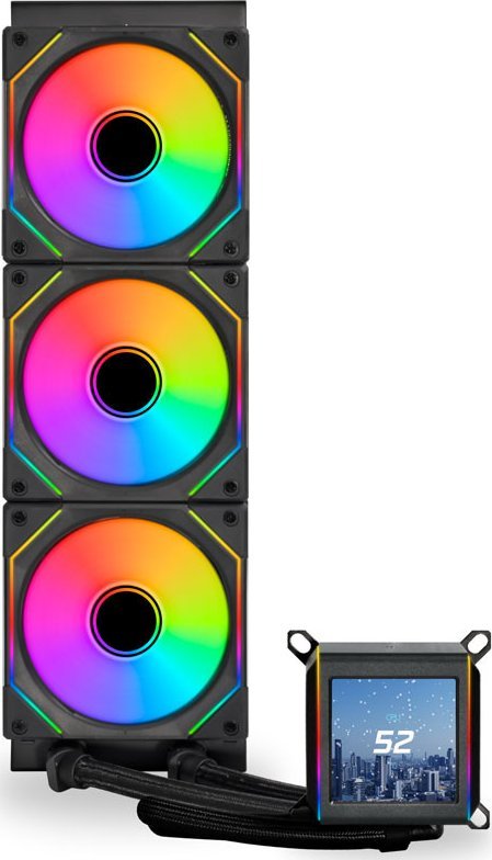 Ftohës uji për CPU Lian Li Galahad II LCD SL-INF, AIO 360mm, ARGB, i zi