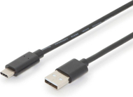 Kabllo USB Assmann (AK-300148-030-S), USB-A në USB-C, 3m, e zezë