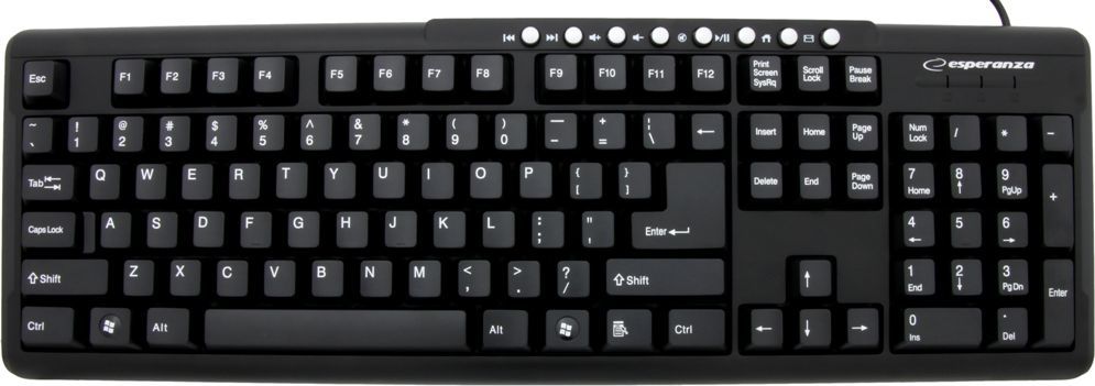 Tastierë Esperanza EK102, me kabllo, US, e zezë