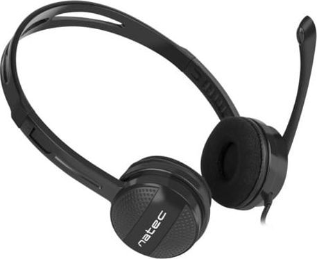 Kufje Natec Canary Go NSL-1665, me mikrofon, 3.5mm, të zeza