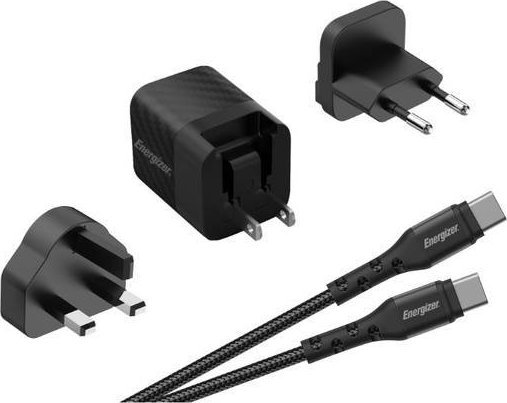 Полнач за мрежа Енерџајзер Ultimate GaN 20W, USB-C PD, со кабел USB-C, црн