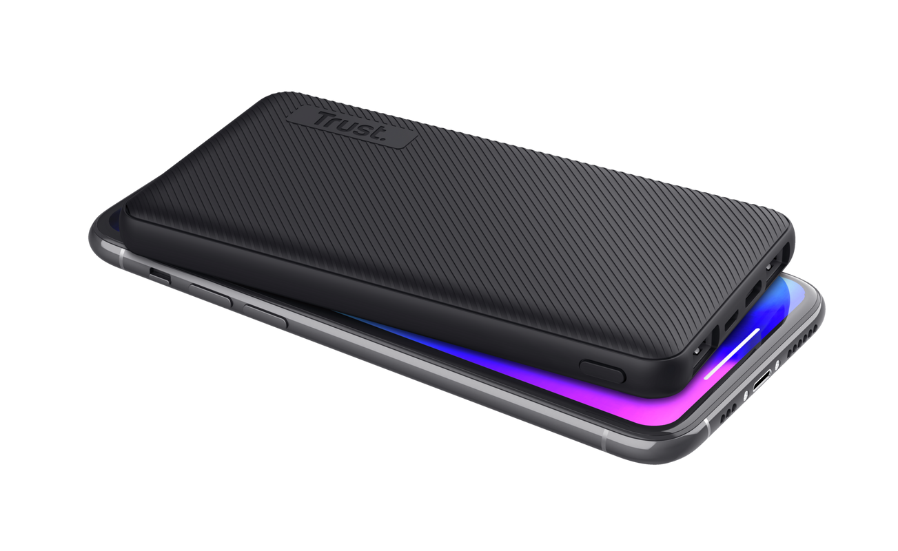 Powerbank Trust Primo Eco, 10000mAh, portë e dyfishtë, i zi