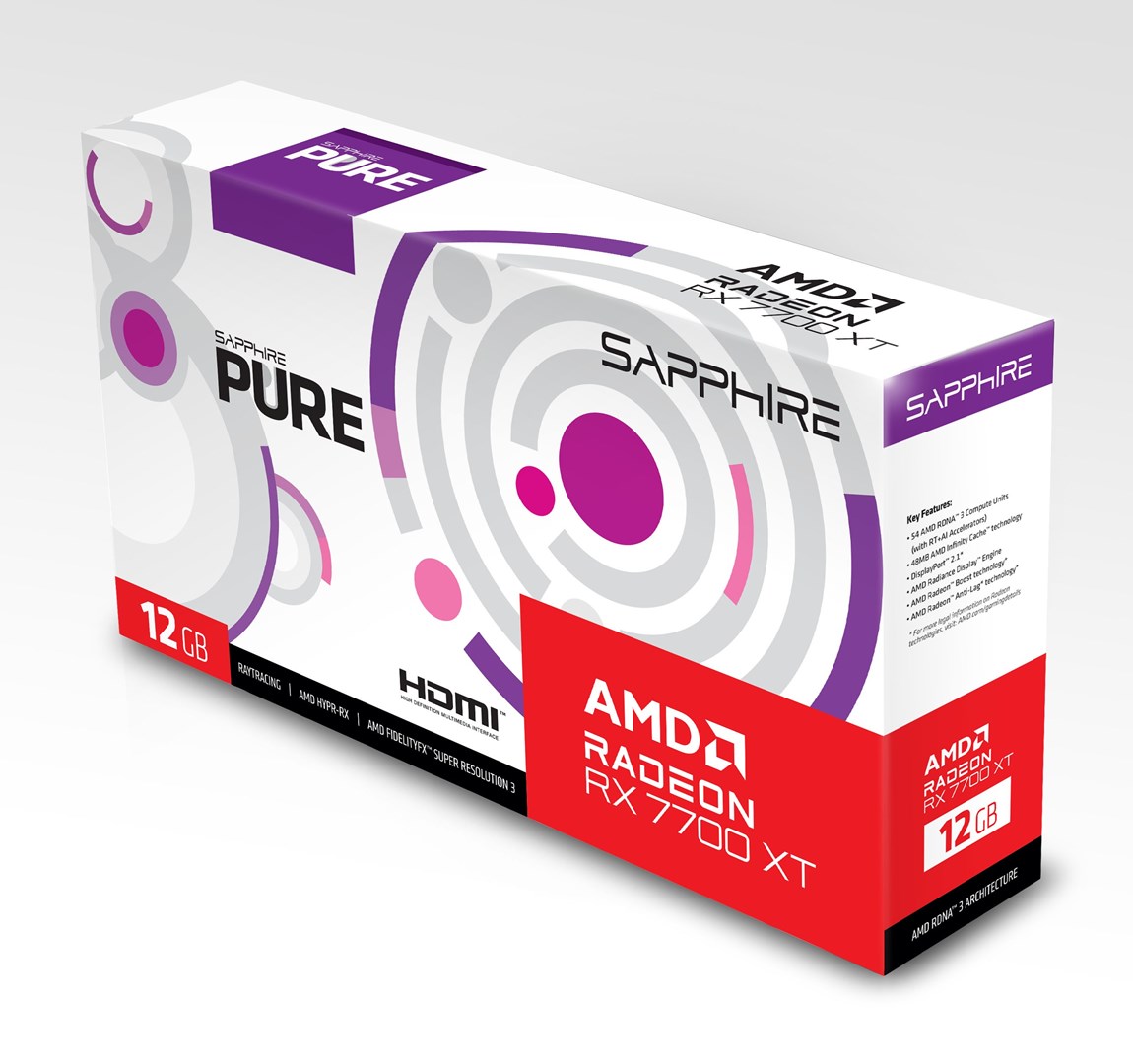 Kartë grafike Sapphire Gaming AMD Radeon RX 7700 XT, OC, 12 GB GDDR6