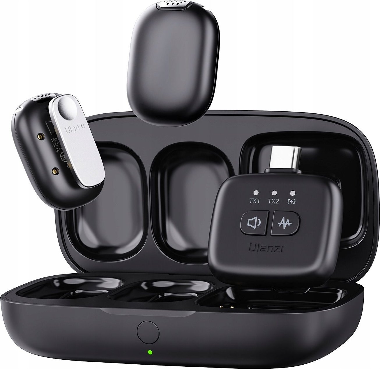 Mikrofon wireless Ulanzi A30 TinyMic, set me 2 transmetues, USB C, i zi